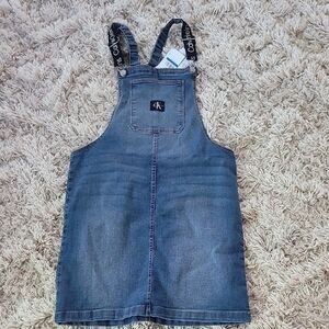 NWT Calvin Klein Kids Denim Overall Dress